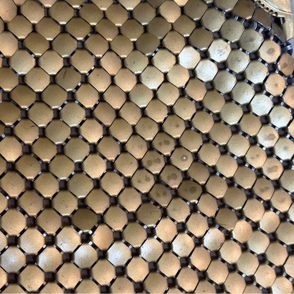 Vintage WHITING & DAVIS Gold Mesh Gold Frame Evening Bag Formal Wedding - Picture 4 of 7